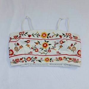 Forever 21 Embroidered Crop Top Size Small
